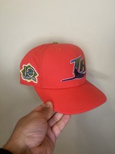 Size 8 Watermelon Red TB New Era 59FIFTY fitted hat 1998 inaugural side patch picture