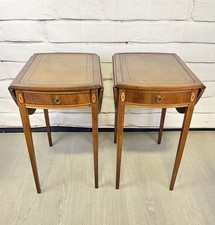 Federal Style Inlaid Pembroke Side Tables 2pc picture