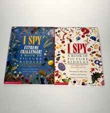 I Spy Picture Riddles & Extreme Challenger Scholastic Hardcover Books Lot of 2 picture