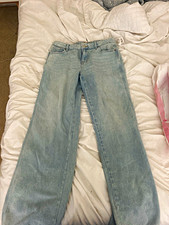 PacSun Women's Low Rise Baggy Jeans Light Wash Blue Denim Cotton 5-Pocket picture