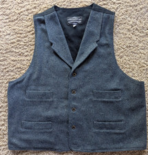 Historical Emporium charcoal wool LG men's vest cotton back Steampunk Victorian picture