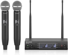 MELONARE Dual UHF Auto Scan Wireless Microphone System MWU-20-2H picture