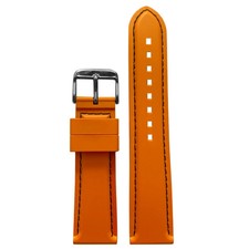 NBR Italian Rubber Watch Band | Bonetto 325 | Orange | Black Stitch Diver picture