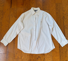 Ralph Lauren Yarmouth Shirt Mens 16.5 35 White Cotton Long Sleeve Pony Logo picture