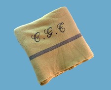 French Line S.S. FRANCE Wool Blanket Marked w/ C.G.T. & 1961 - 60