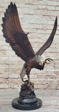 Large Eagle Bronze Sculpture, Signed Moigniez Statue, Indoor Outdoor Decor Art picture