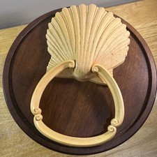 Vtg 1976 Syroco Yellow Sea shell Towel Ring Wall Mount Coastal Regency 3280 B picture