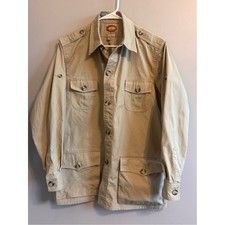 VTG 80's Banana Republic Safari Jacket Size 40 Khaki Belted Hong Kong Vintage picture