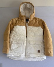 Rip Curl Anti-Series Hooded Insulated Puffer Jacket Tan/White Colorblock L picture