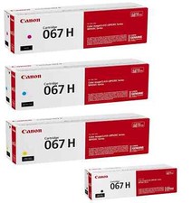 Genuine Canon 067H High Yield Toner Set Black Cyan Magenta Yellow CMYK picture