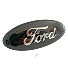 Ford 7 Inch Oval Front Grille Emblem Black Silver Logo Badge F150 Explorer Edge picture