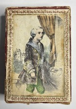 Antique c. 1820 French Cartonnage Vanity Box King Louis XVI Lithograph Portrait picture