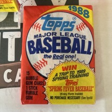 1988 Topps Baseball Wax Pack Factory Sealed From New Box picture