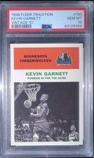 1998-99 Fleer Tradition Kobe Bryant Kevin Garnett #100 Vintage '61 POP 15 PSA 10 picture