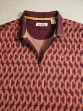 The Original Penguin All Over Jacquard Colour Block Golf Polo Men's XL Zip Adult picture