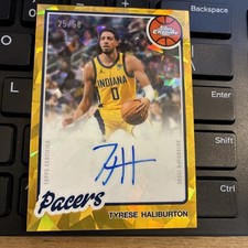 2025-2026 Topps Chrome Basketball Gold Auto 42/50 Tyrese Haliburton Indiana Pace picture