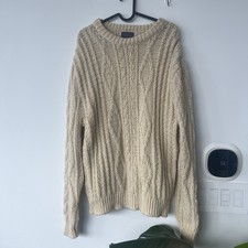 Vintage Pendleton Knit Sweater Mens Size XL Cream 100% Virgin Wool Made In USA picture