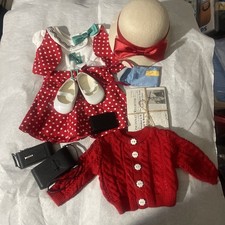 LOT Kit American Girl Doll Polka Dot Reporter Outfit Accessories and Red Sweater picture