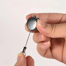 1pc Retractable Keychain Zinc Alloy Recoil Key Ring ID Card Anti-Lost Holder picture