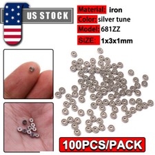 100x 1x3x1mm Miniature Mini Micro Ball Bearings Shield Bearing Replacement 681ZZ picture