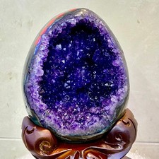 8.4LB  natural rare amethyst Dinosaur egg Quartz Crystal specimen healing+stand picture