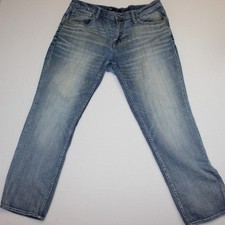 BKE Mason Straight Leg Jeans Mens 36x30 (ACTUAL 36x29.5) Light Wash Blue Denim picture