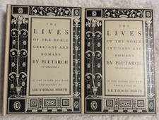 1941 Plutarch Lives Noble Grecians Romans 2 Vol Set Heritage Press Thomas North picture