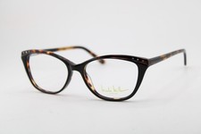 NEW NICOLE MILLER AGATE C01 BLACK HAVANA CRYSTALS AUTHENTIC EYEGLASSES 53-16 picture
