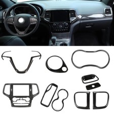 10x Interior Dash Decoration Cover Trims Kit for Grand Cherokee 2014-2018 Carbon picture