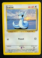 Dratini 26/102 Uncommon Base Set Unlimited Pokemon MP Vintage WOTC  picture