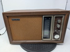 Vintage SONY TFM-9450W AM/FM Transistor Radio Wood Grain Cabinet Works picture