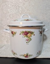 Royal Albert Vintage 1962 Old Country Roses 8 Quart Metal Stockpot & Lid picture