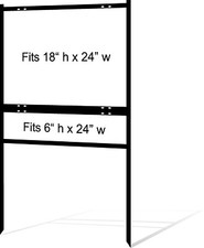 Real Estate Yard Sign Metal Frame, 18 x 24 Slide-In (1) Rider, Black (Pack of 5) picture