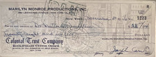 MARILYN MONROE PROD. RARE ORIGINAL 1956 CHECK PAYS BILL FROM MARILYN'S DOCTOR picture