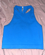 ZENANA Women's Blue Solid Knit Racerback Tanktop picture