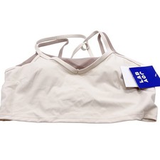 JoyLab Women's Cream Mauve Comfort Layered Double Strap Athletic Bra Size S picture