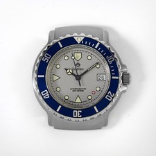 Zodiac Rare NOS 36mm Professional 200m Diving Wristwatch Gray Dial Blue Bezel picture