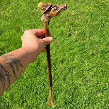 Vintage Hand Carved Long Handled Horse Head Shoe Horn picture