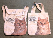 Vtg 1980s 9-Lives Cat Food Morris Canvas Snap Shoulder Tote Bag and Backpack Set picture