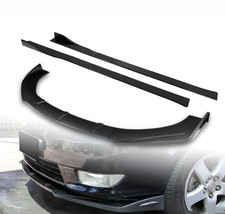 9pcs Universal Combo Front Bumper Lip Side Skirt Diffuser Painted Carbon picture