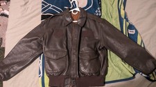 Usgi Military Leather Bomber Style Jacket Vintage Size Large picture