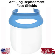 Replacement Face Shields Clear Anti-Fog Reusable Up to 12 Pack Standard Dental picture