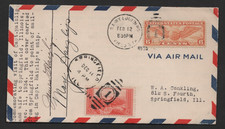 US 1935 JAMES & MAY HAIZLIP AVIATORS AUTOGRAPHED FLIGHT COVER ST LOUIS TO IL picture