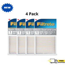 4PK Filtrete 20x24x1 HVAC Furnace Air Filter, MPR 300 MERV 5 Basic Dust and Lint picture