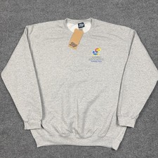 Kansas Jayhawks Sweatshirt Mens Large Gray Basketball Blue 84 Alumni Crewneck picture