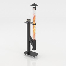 NAIZEA 62'' H / 71'' H Wood Pellet Patio Heater,Outdoor Fire Pit with Glass Tube picture