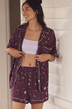 NWT Anthropologie LyreBird Briar 2-piece Pajama Set ModaLuxe Bluebird Med Pjays picture