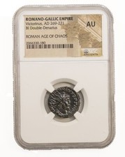 NGC ( AU )BI Double Denarius of Victorinus ROMANO-GALLIC EMPIRE NGC Antoninianus picture