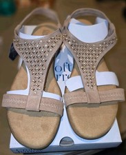 Croft & Barrow Taupe Studded Strappy Slip On Sandals Women’s Wide 9.5 picture