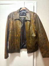 Vera Pelle Italian Women’s Brown Leather Full Zip Lined Jacket w/ Pockets Medium picture